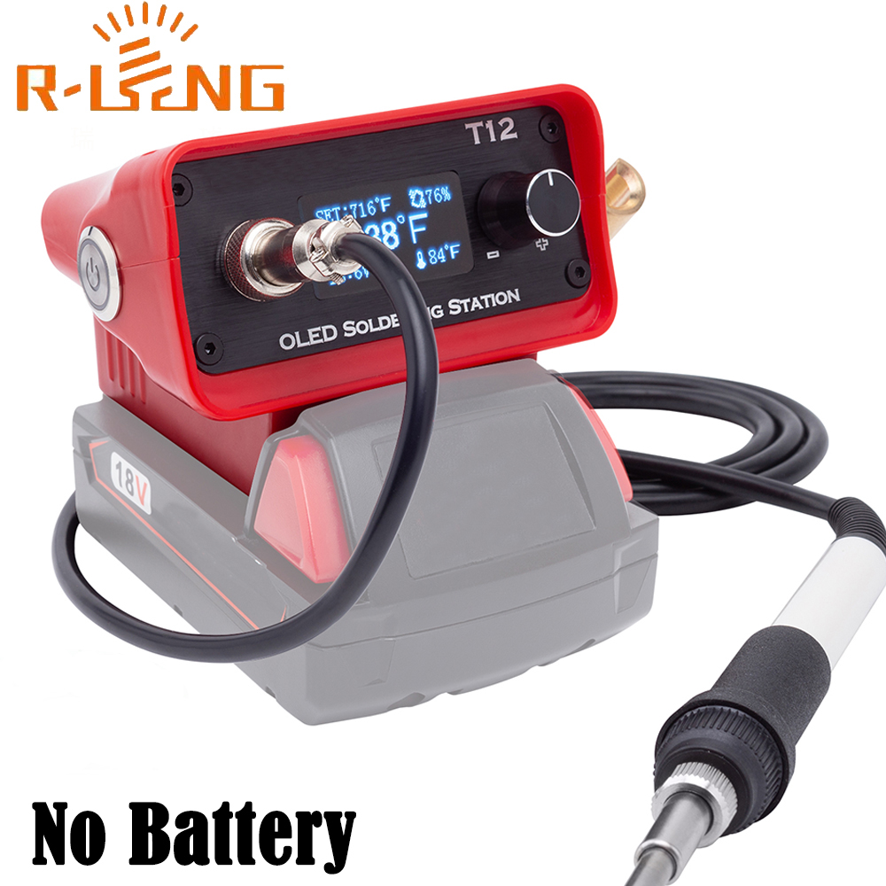 Soldering Station T12 Oled - OLED T12 การประสาน สถานีเหล็กปรับสถานีเชื่อมสําหรับ Milwaukee 18V