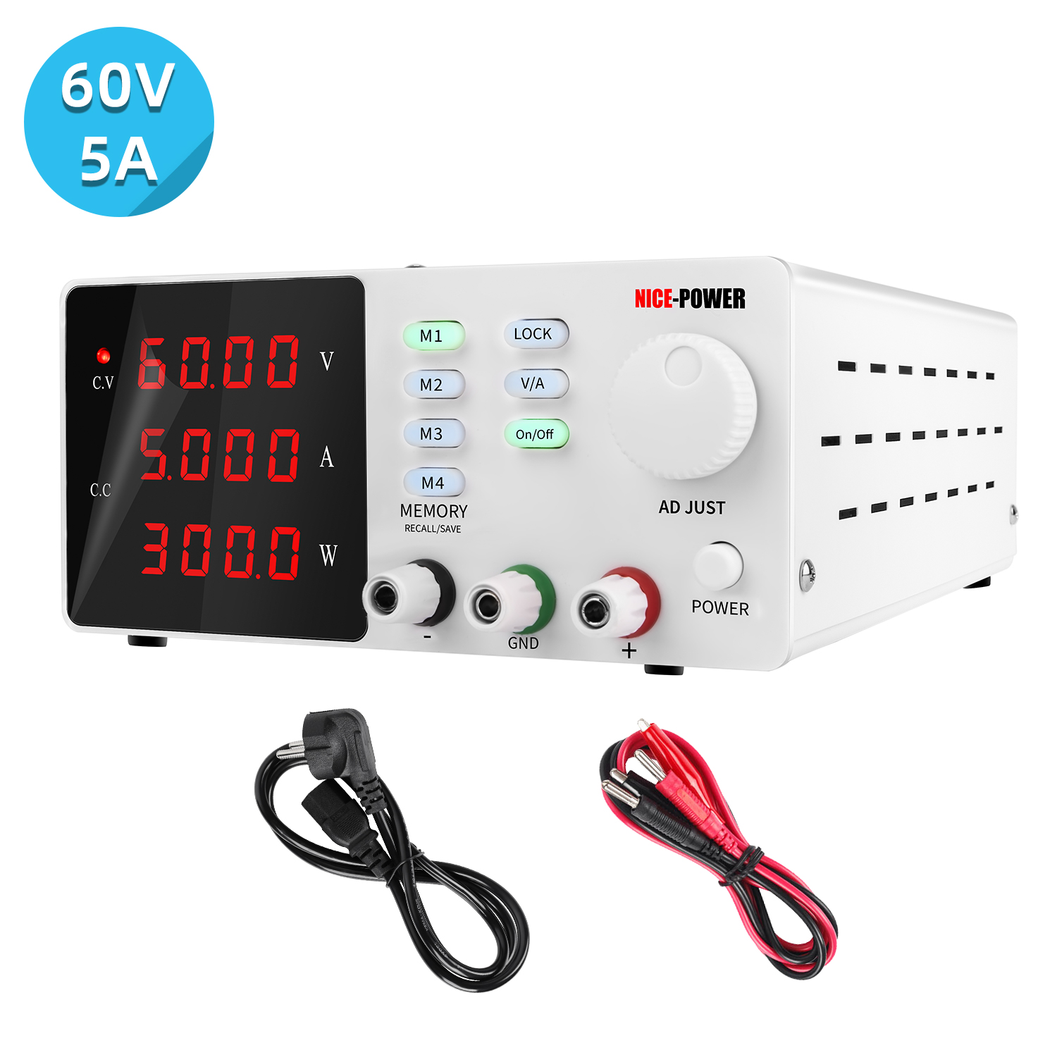 Programmable Dc Power Supply 60V 5A - แหล่งจ่ายไฟฟ้ากระแสตรงแบบปรับค่าได้ดิจิตอล รุ่นใหม่ ดีไซน์สวยงาม Spps-S605 60V 5A