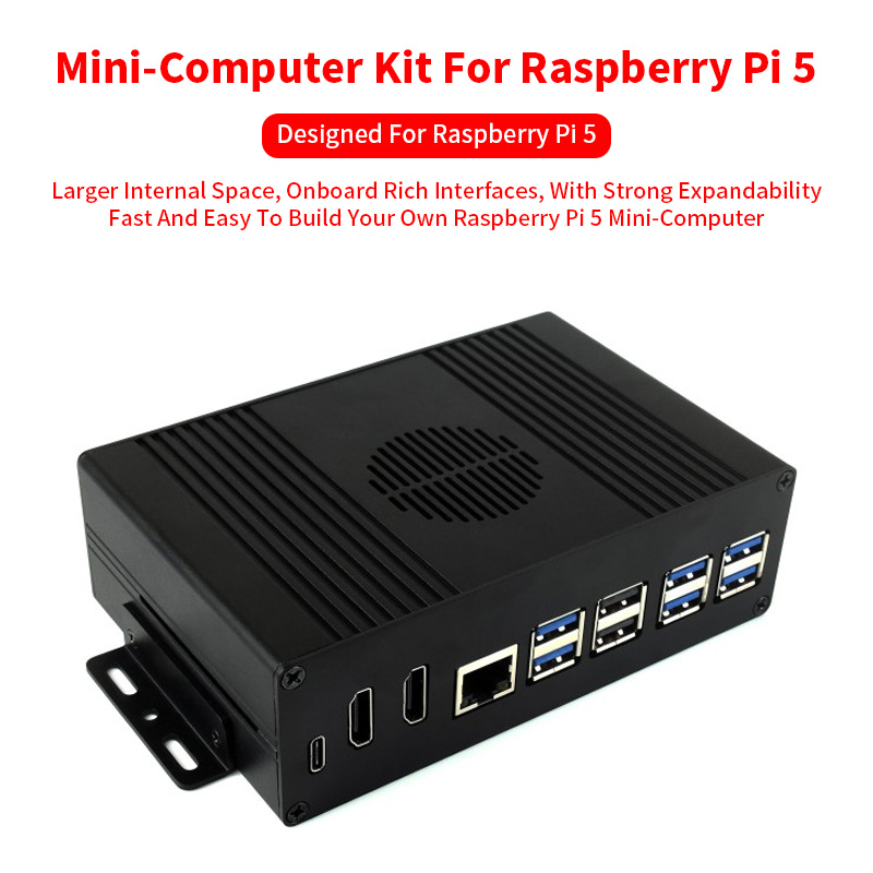 Raspberry Pi 5 8Gb Kit - Raspberry Pi 5ชุดมินิคอมพิวเตอร์ออลอินวันสำหรับ4-Ch กล่องโมดูล Gen1พอร์ต USB3.2กล่องอะลูมินัมอัลลอยเคสสำหรับ