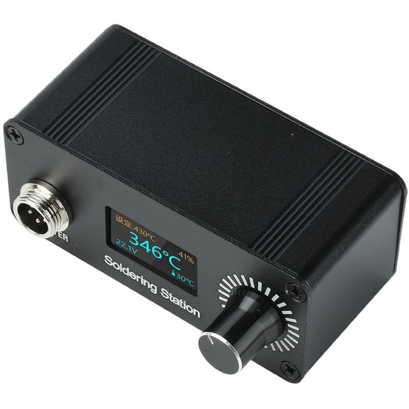 Soldering Station T12 Oled - ABYN-Professional T12 สถานีบัดกรีดิจิทัลแบบพกพาขนาดเล็ก ชุดเครื่องมือบัดกรีพร้อมหน้าจอ OLED ปลั๊กแบบ