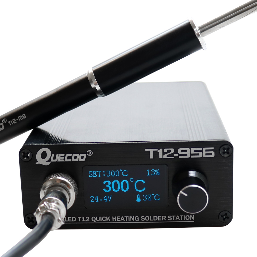 Soldering Station T12 Oled - QUECOO T12-956 การประสาน สถานีดิจิตอลอิเล็กทรอนิกส์หัวแร้ง OLED 1.3