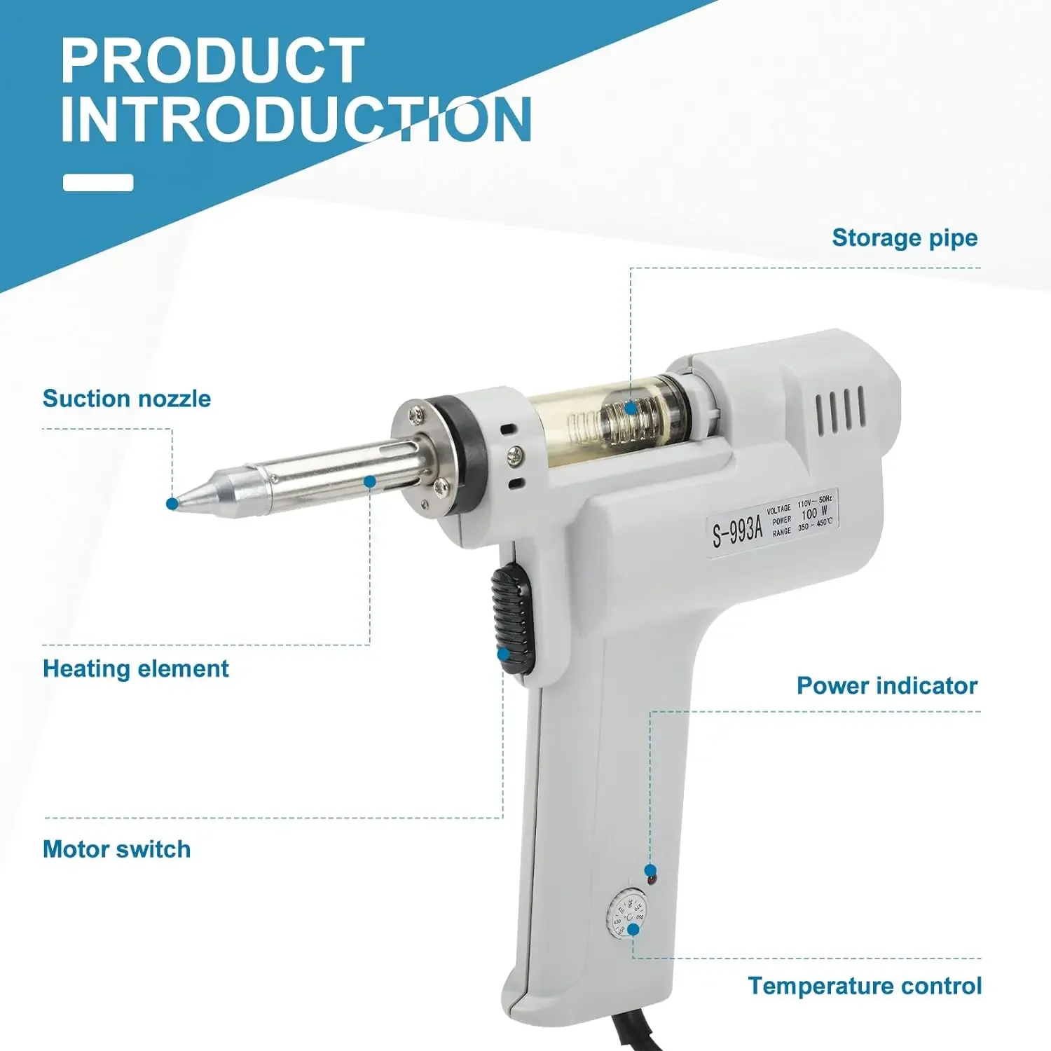 ปืนดูดตะกั่วไฟฟ้าแบบปั๊มคู่ S- - Desoldering Gun Vacuum Electric บทวิจารณ์และราคา